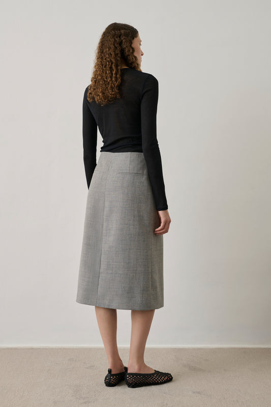 Jupe Idra - Gris Chiné - Femme