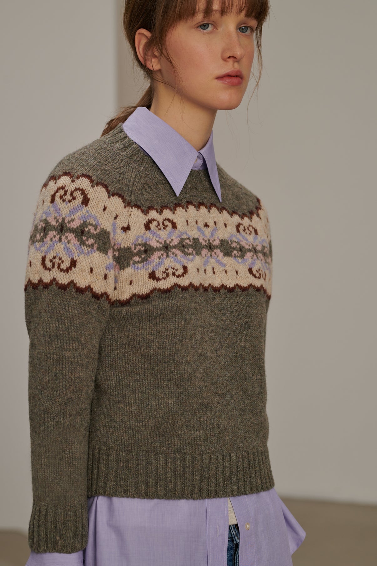 Pull Brittany - Gris - Laine - Femme vue 2